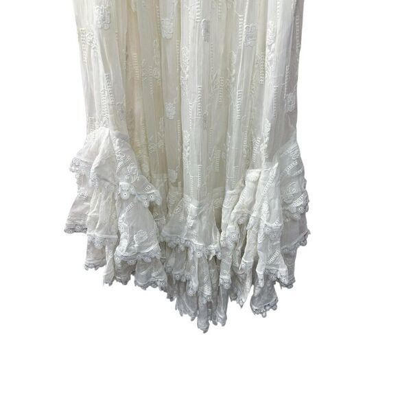 ROCOCO SAND Long Dress Off White Straps Embroidery Maxi S - Picture 8 of 16